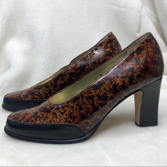 Paul Mayer Moods tortoiseshell leather heels 6.5 B - Picture 1 of 9